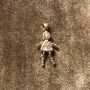 Vintage 925 Silver Girl April Birthstone Pendant